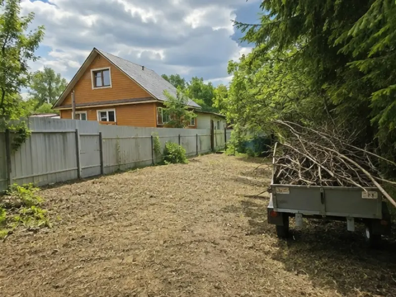 Очистка зоны у забора после